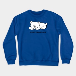 Sad polar bear - climate change is real Crewneck Sweatshirt